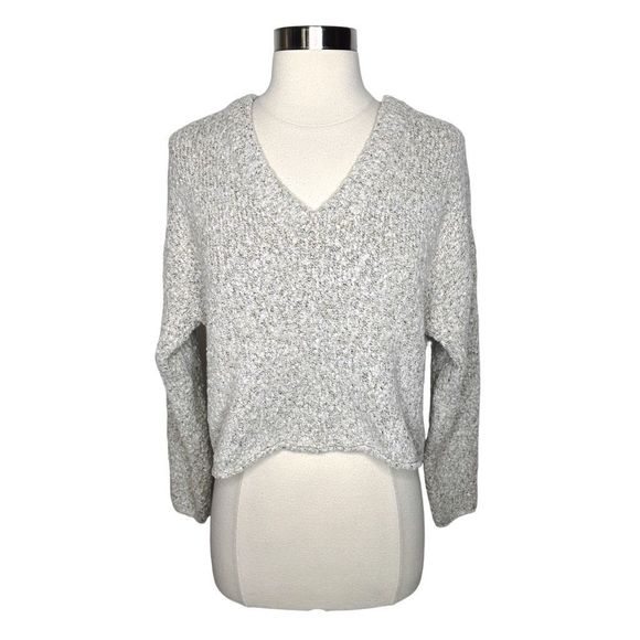 Urban Outfitters V-Neck Marled Gray Sweater - Size Small - Picture 1 of 4